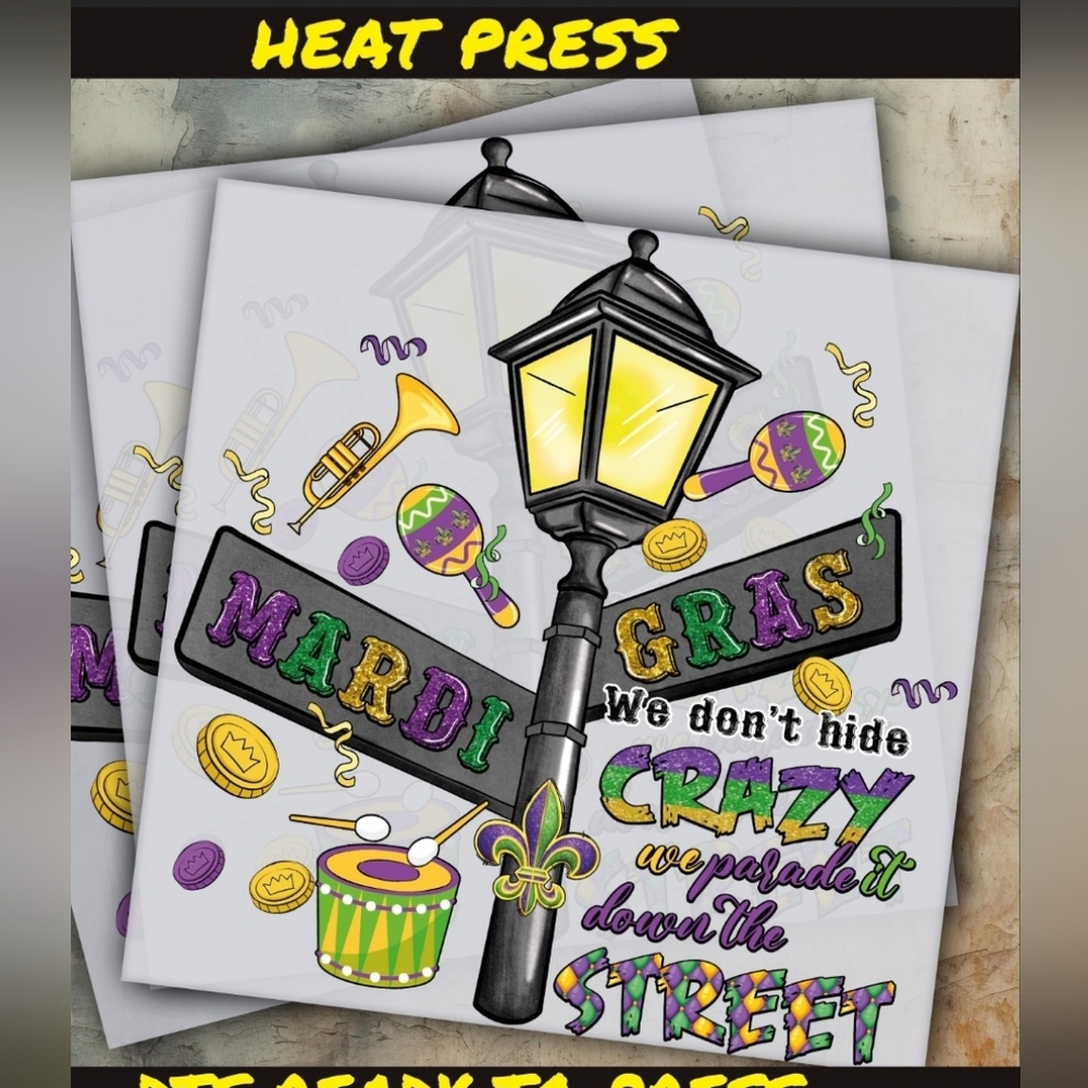 Heat Press, Mardi Gras Design